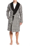 Ugg Men's Kalib Sherpa-lined Plaid Robe In Charcoal Plaid
