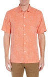 Tommy Bahama Digital Palms Silk Sport Shirt In Coral Berry
