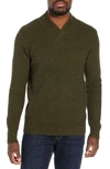 Schott Waffle Knit Thermal Wool Blend Pullover In Moss Green