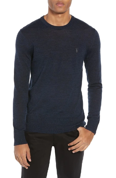 Allsaints Mode Slim Fit Merino Wool Sweater In Aurora Blue Mouline