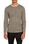 Wesc Makai Stripe Long Sleeve Pocket T-shirt In Beige Sesame