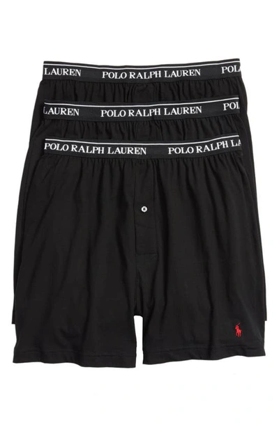 Polo Ralph Lauren 3-pack Cotton Boxers In Polo Black