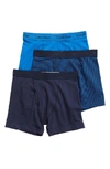 Calvin Klein 3-pack Boxer Briefs In Bold Navy/ Dover Blue