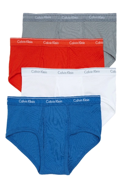 Calvin Klein 4-pack Cotton Briefs In Black/ Scarab/ Porpoise/ Multi