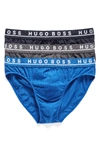 Hugo Boss Assorted 3-pack Stretch Cotton Trunks In Navy/ Deep Blue/ Charcoal