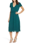 blouson midi dress wayf Navy Wallis Printed V Neck Blouson Sleeve Midi Dress