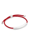 Monica Vinader Linear Friendship Bracelet In Silver/ Coral