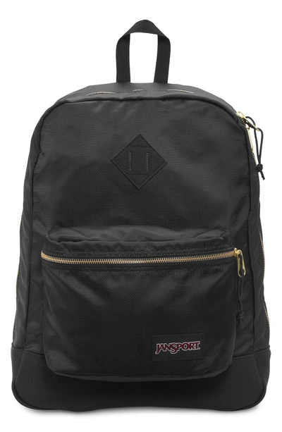 Jansport Super Fx Gym Backpack - Black In Black Gold