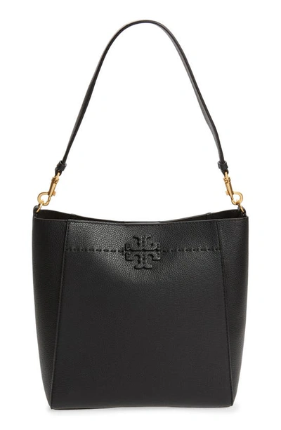 Tory Burch Mcgraw Leather Hobo Bag In Gray/brown