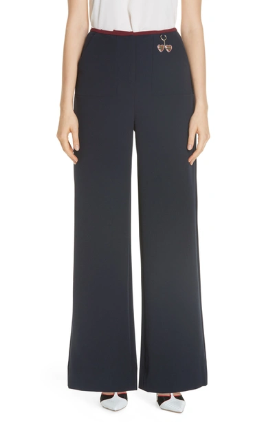 Ted Baker Colour By Numbers Zuleka Wide-leg Pants In Navy