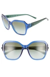 Tory Burch Reva 56mm Square Sunglasses - Transparent Light Blue