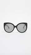 Gucci 54mm Cat Eye Sunglasses - Black/ Grey Gradient In Grey-black