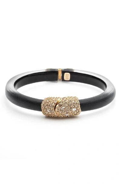 Alexis Bittar Pave Crystal-encrusted Station Hinge Bracelet In Black Multi