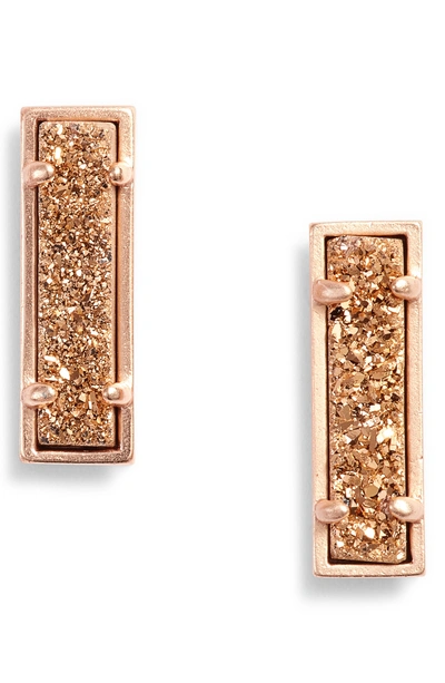 Kendra Scott Lady Stud Earrings In Rose Gold Drusy/ Rose Gold