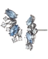Givenchy Crystal Cluster Ear Crawlers In Hematite