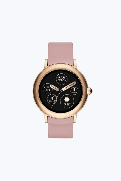 Marc Jacobs Riley Silcone Strap Smart Watch, 44mm In Pink/ Rose Gold