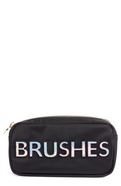 Stoney Clover Lane Brush Small Nylon Cosmetics Bag In Black