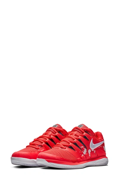 Nike Air Zoom Vapor X Tennis Shoe In Bright Crimson/ White- Blue