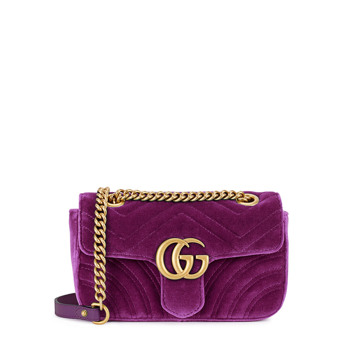 gucci gg marmont small velvet shoulder bag