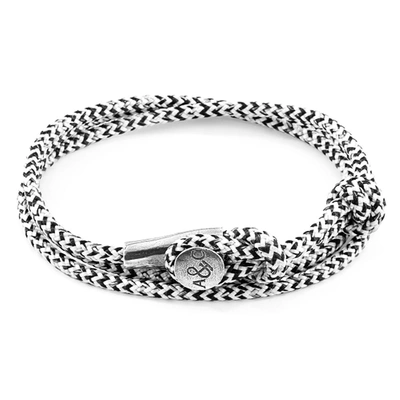 Anchor & Crew White Noir Dundee Silver And Rope Bracelet