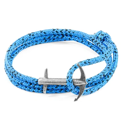 Anchor & Crew Blue Dash Admiral Anchor Silver And Rope Big Ocean Cleanup Bracelet