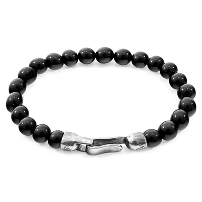 Anchor & Crew Black Onyx Outrigger Silver And Stone Bracelet