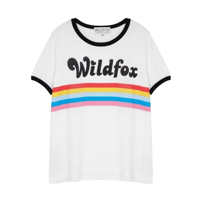 Wildfox Logo-print Slubbed Jersey T-shirt In White