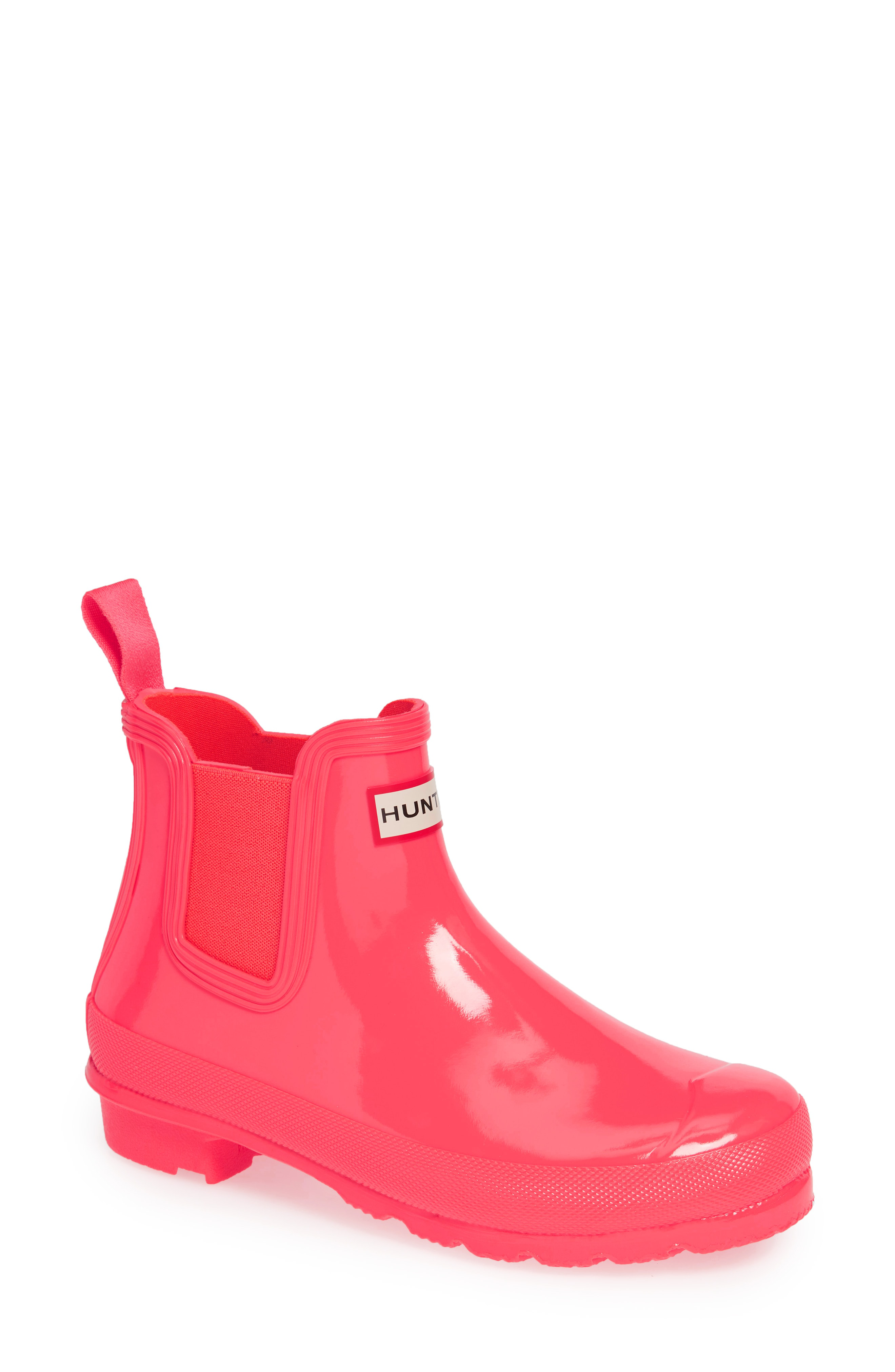 pink chelsea hunter boots