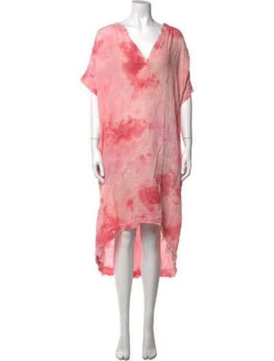 Pre-owned 9seed Tie-dye Print Midi Length Dress In Pink