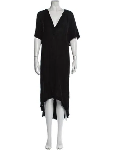 Pre-owned 9seed V-neck Long Dress In Black