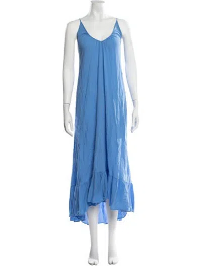 Pre-owned 9seed V-neck Long Dress In Blue