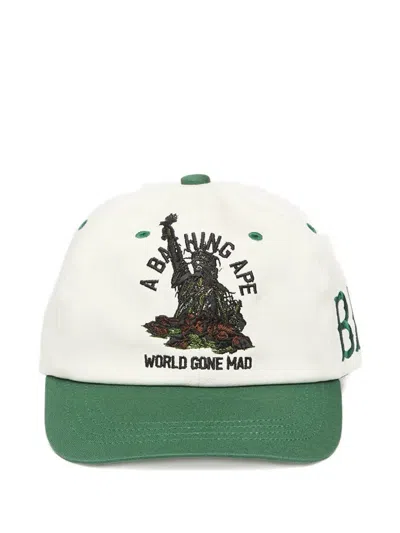 A Bathing Ape Graphic Cotton Cap In Green
