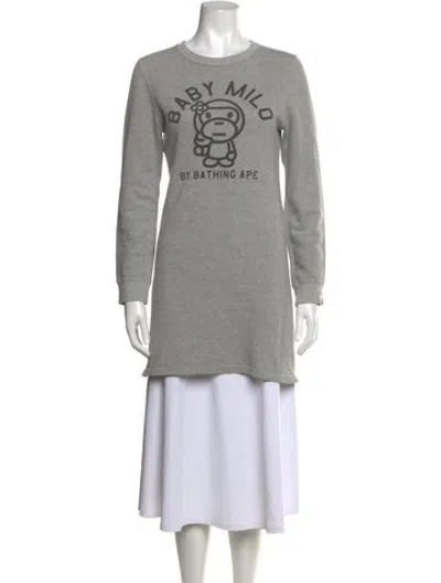 Pre-owned A Bathing Ape Graphic Print Long Dress In Grey