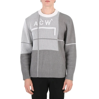 Pre-owned A-cold-wall* A Cold Wall Mid Grey Grid Knit Crewneck Jumper In Gray