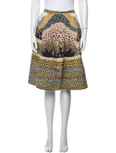 Pre-owned A Detacher Patterned Midi Length Skirt In Yellow