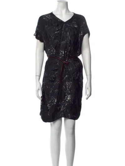 Pre-owned A Detacher Silk Mini Dress In Black
