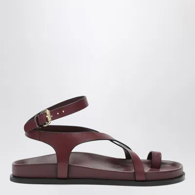 A.emery The Jalen Slim Sandals Burgundy In Leather In Merlot