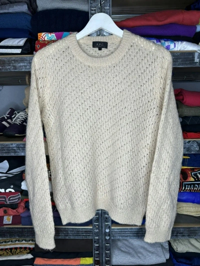 Pre-owned A P C Avandt Garde Mesh Unisex Mohair Luxury Knit Sweater In Beige
