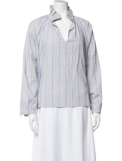 Pre-owned A Shirt Thing Striped V-neck Top In Blue/purple
