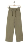 A.l.c Augusta Straight Leg Paperbag Ankle Pants In Dusty Olive
