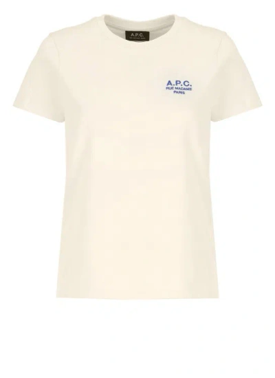 Apc Ivory Cotton Tshirt In Neutrals