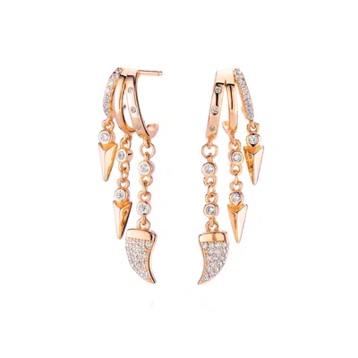 Aaria London Women's Cairo Stacked Triple Hoop Illusion Earrings Rose Gold