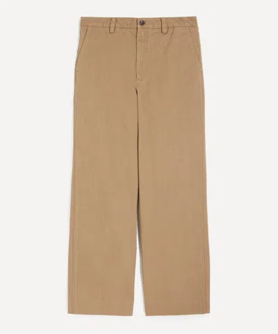 Aaron Levine Mens Sulphur-dyed Workwear Trousers In Brown