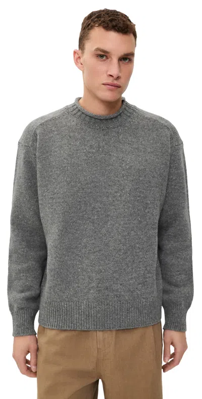 Aaron Levine Merino Roll Neck Sweater Gray