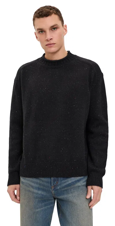 Aaron Levine Merino Rollneck Sweater Espresso In Black
