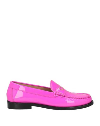 A.bocca A. Bocca Woman Loafers Fuchsia Size 8 Leather In Animal Print