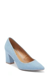 Abound Audry Block Heel Pump In Blue Medium Denim