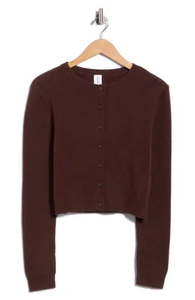 Abound Classic Crewneck Cardigan In Brown