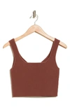 Abound Rib Crop Sweater Tank In Brown Topaz