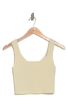 Abound Rib Crop Sweater Tank In Ivory Dove